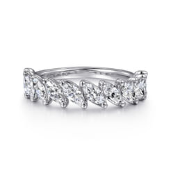 14K White Gold Marquise Diamond Anniversary Band