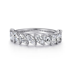 14K White Gold Marquise Diamond Anniversary Band