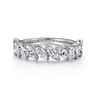 Fancy Wedding Ring in 14k White Gold with Marquise Natural Diamond at Gabriel & Co.