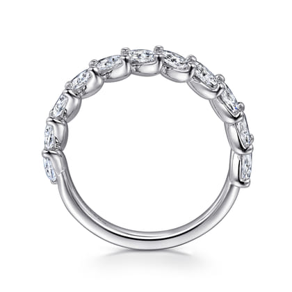 14K White Gold Marquise Diamond Anniversary Band