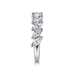 14K White Gold Marquise Diamond Anniversary Band