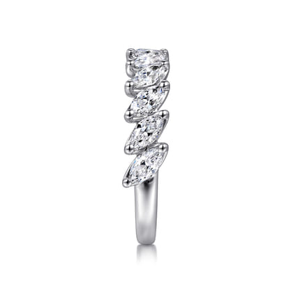 14K White Gold Marquise Diamond Anniversary Band