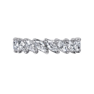 14K White Gold Marquise Diamond Anniversary Band