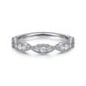 14K White Gold Marquise Diamond Cluster Stackable Ring - 0.3 ct