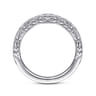 14K White Gold Marquise Diamond Cluster Stackable Ring - 0.3 ct