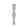 14K White Gold Marquise Diamond Cluster Stackable Ring - 0.3 ct