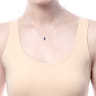 14K White Gold Marquise Sapphire and Diamond Halo Pendant Necklace - 0.11 ct
