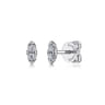 14K White Gold Marquise Shaped Diamond Stud Earrings - 0.1 ct
