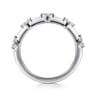 Straight Wedding Ring in 14k White Gold with Marquise Natural Diamond at Gabriel & Co.