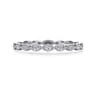 14K White Gold Marquise Station Diamond Stackable Ring - 0.25 ct