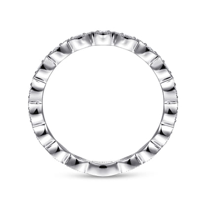 14K White Gold Marquise Station Diamond Stackable Ring