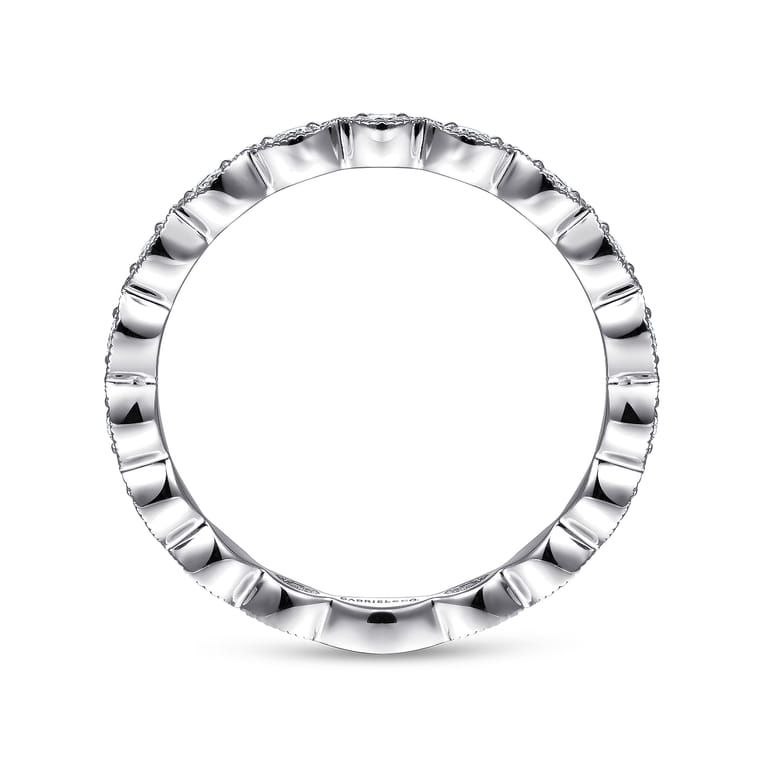 14K White Gold Marquise Station Diamond Stackable Ring - 0.25 ct - Shot 2