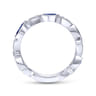 14K White Gold Marquise Station Sapphire and Diamond Ring - 0.08 ct