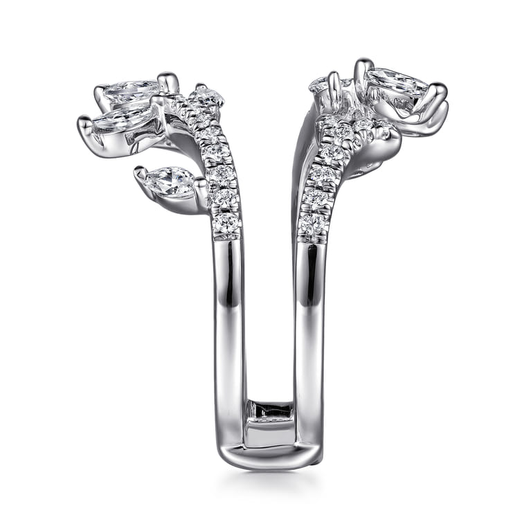 Enhancer Wedding Ring in 14k White Gold with Marquise Natural Diamond at Gabriel & Co. - Shot 4