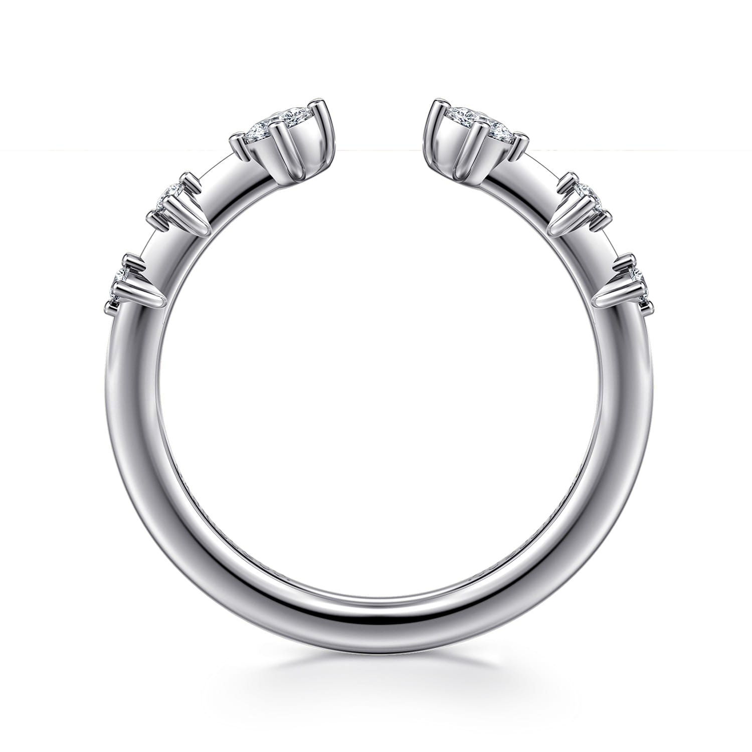 Open Ring Wedding Ring in 14k White Gold with Marquise Natural Diamond at Gabriel & Co. - Shot 2
