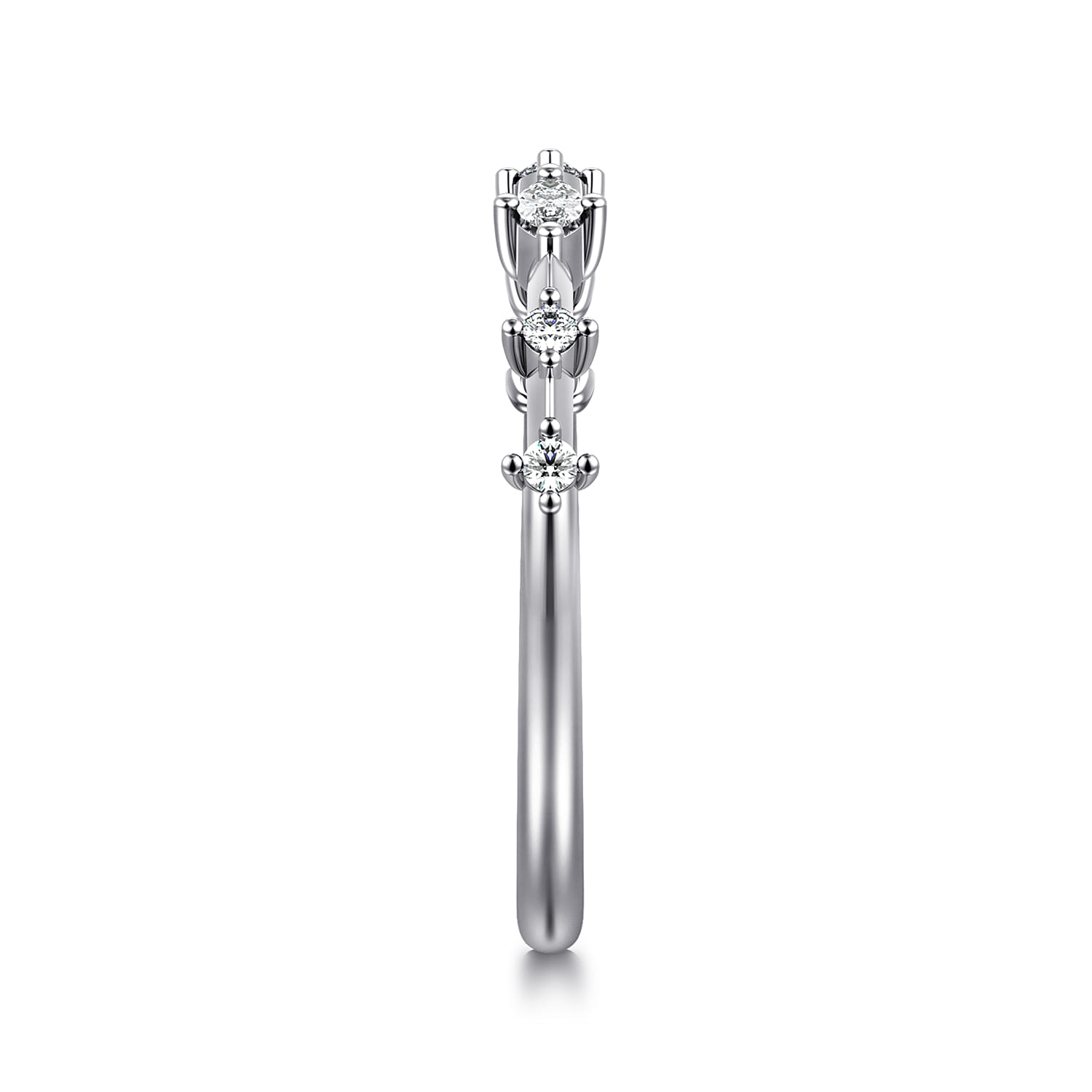 Open Ring Wedding Ring in 14k White Gold with Marquise Natural Diamond at Gabriel & Co. - Shot 4