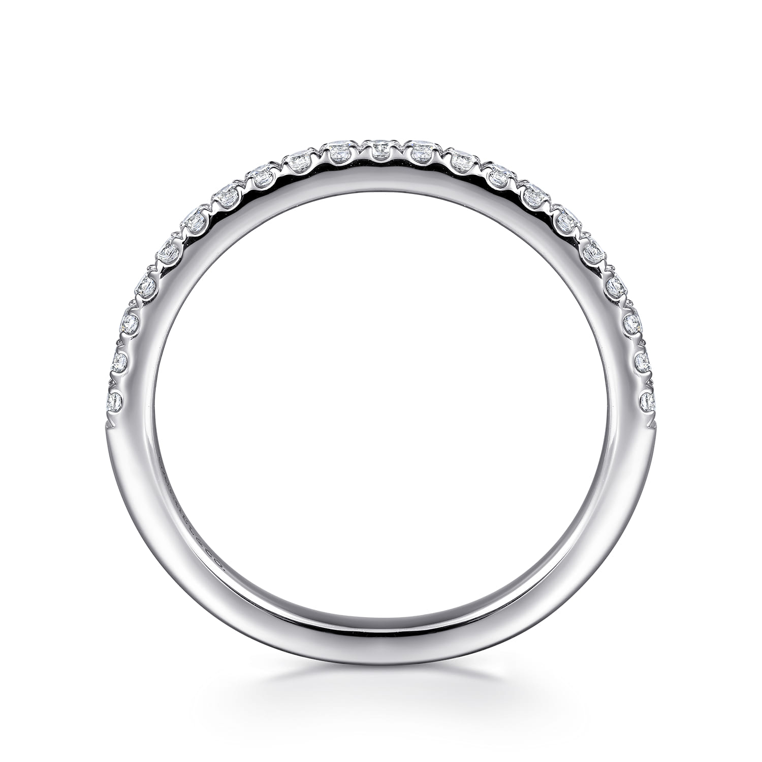 14K White Gold Matching Diamond Wedding Band - 0.24 ct - Shot 2