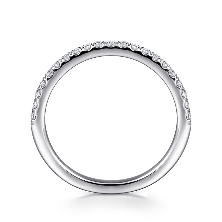 14K White Gold Matching Diamond Wedding Band - 0.24 ct - Shot 2