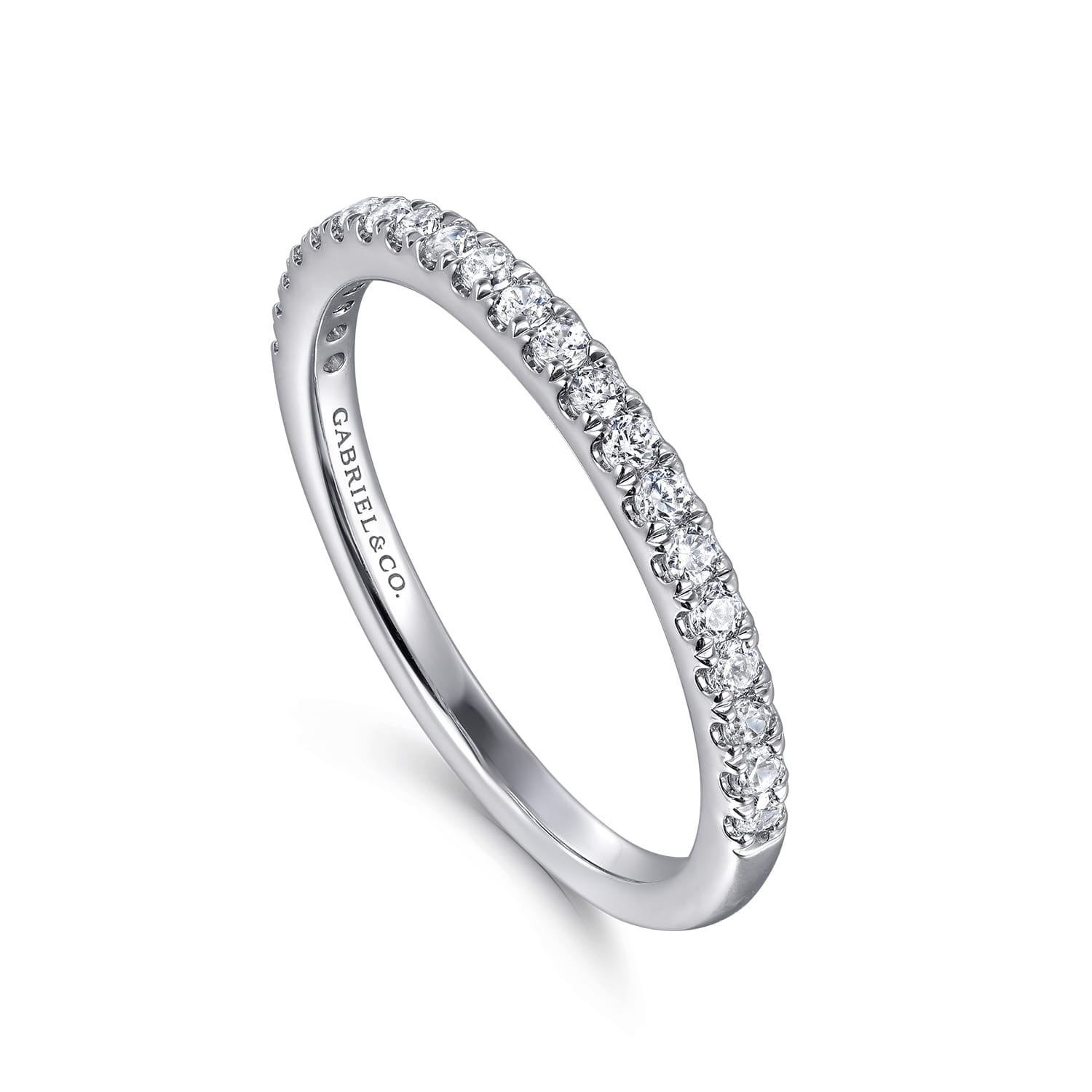 14K White Gold Matching Diamond Wedding Band - 0.24 ct - Shot 3