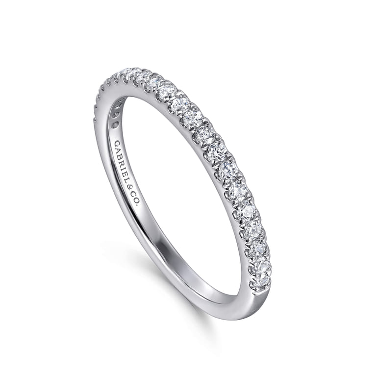 14K White Gold Matching Diamond Wedding Band - 0.24 ct - Shot 3