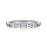 14K White Gold Matching Diamond Wedding Band - 0.35 ct