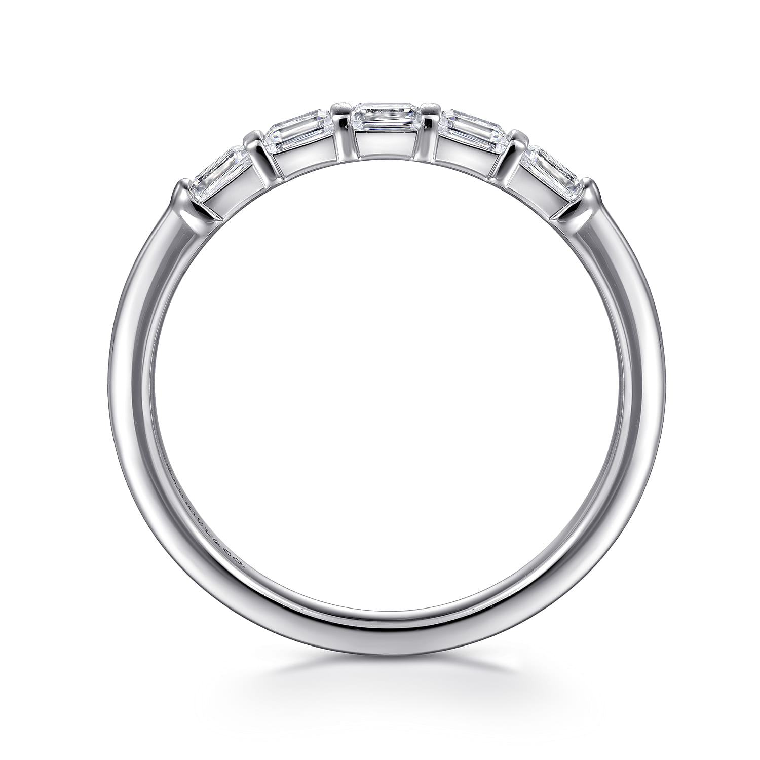 14K White Gold Matching Diamond Wedding Band - 0.35 ct - Shot 2