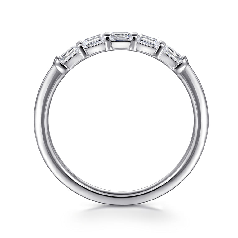 14K White Gold Matching Diamond Wedding Band - 0.35 ct - Shot 2
