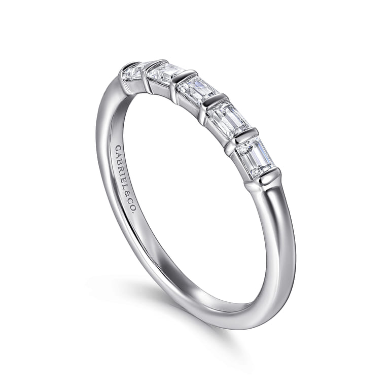 14K White Gold Matching Diamond Wedding Band - 0.35 ct - Shot 3