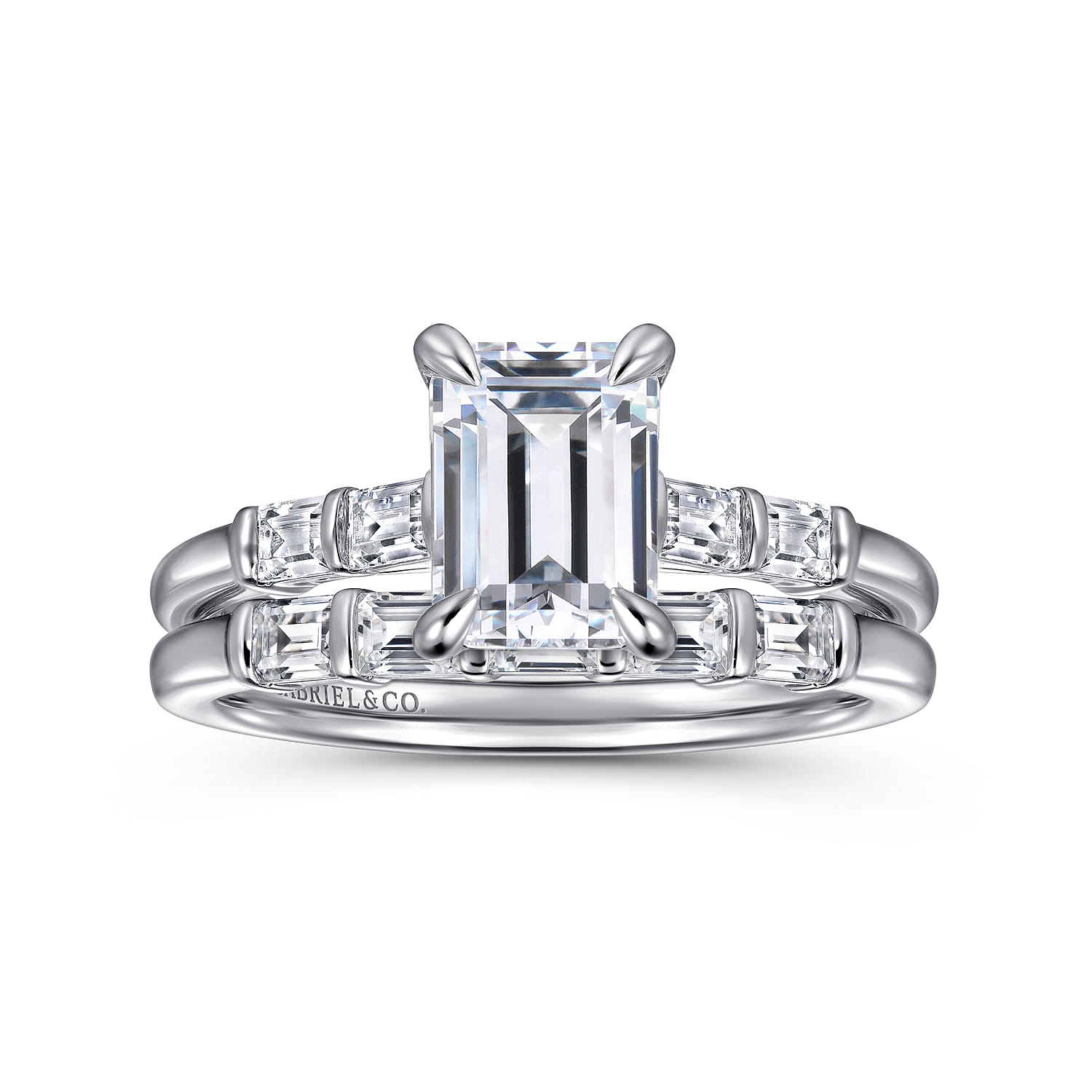 14K White Gold Matching Diamond Wedding Band - 0.35 ct - Shot 4