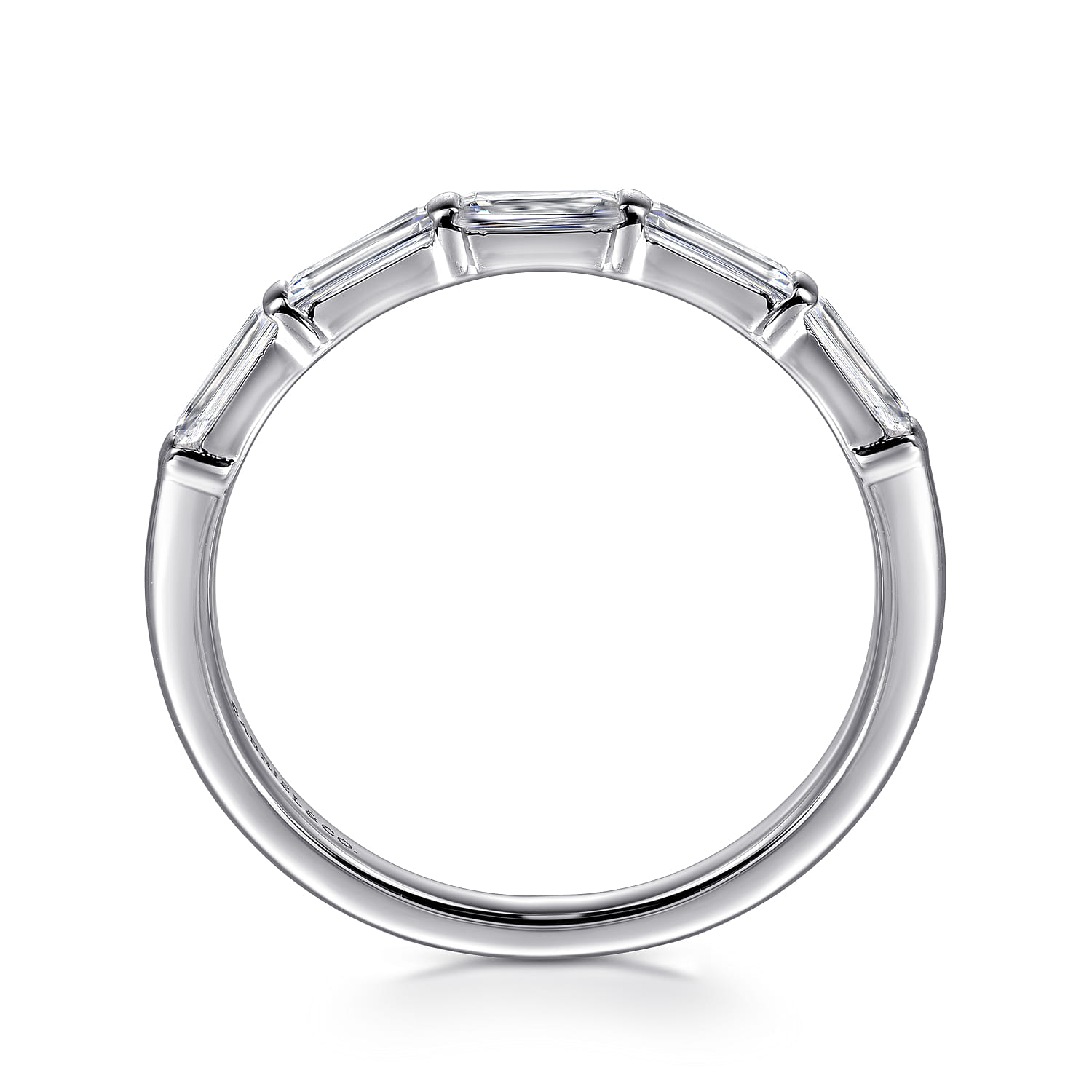 14K White Gold Matching Diamond Wedding Band - 0.5 ct - Shot 2