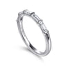14K White Gold Matching Diamond Wedding Band - 0.5 ct