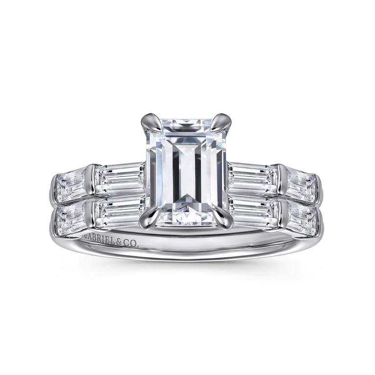 14K White Gold Matching Diamond Wedding Band - 0.5 ct - Shot 4
