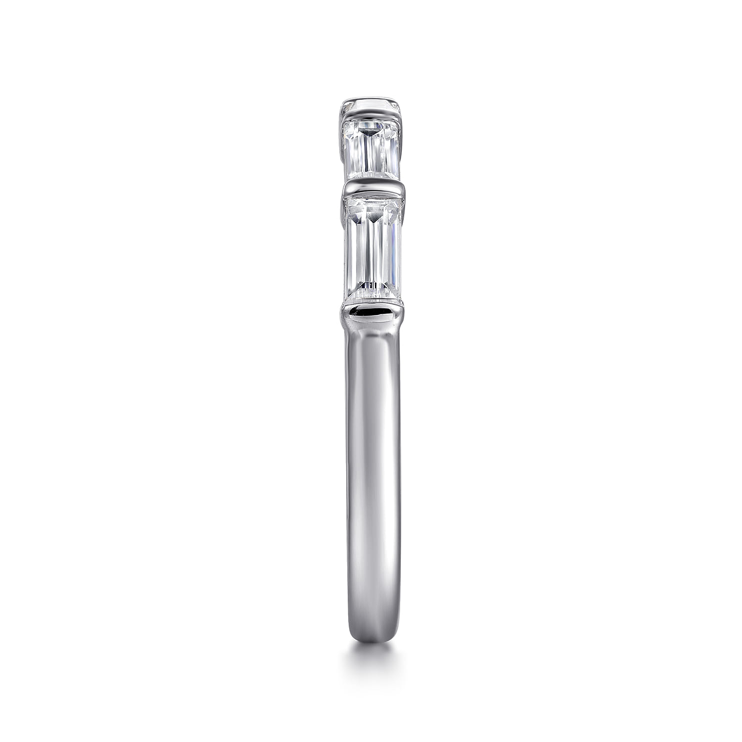 14K White Gold Matching Diamond Wedding Band - 0.5 ct - Shot 5