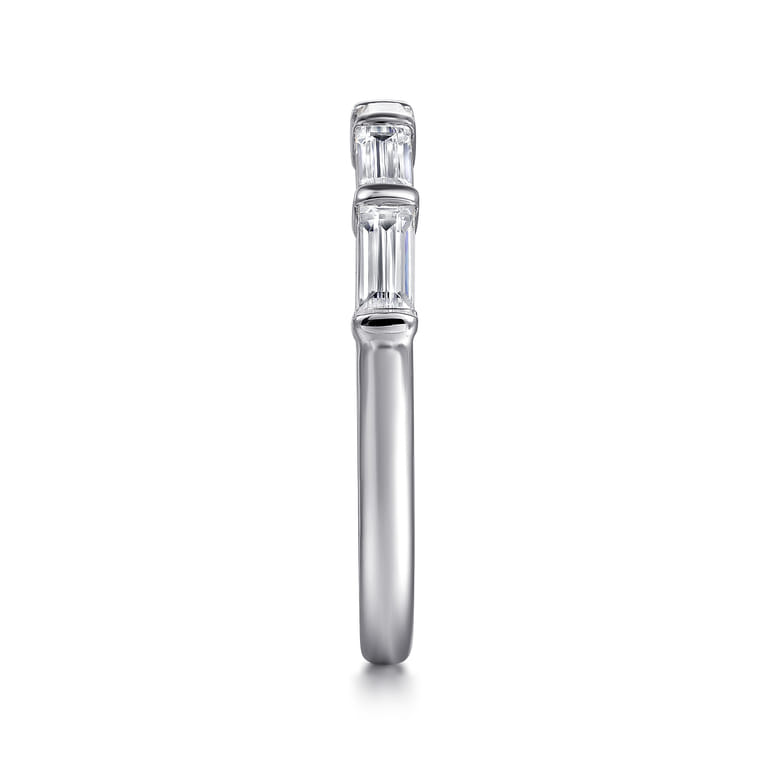14K White Gold Matching Diamond Wedding Band - 0.5 ct - Shot 5