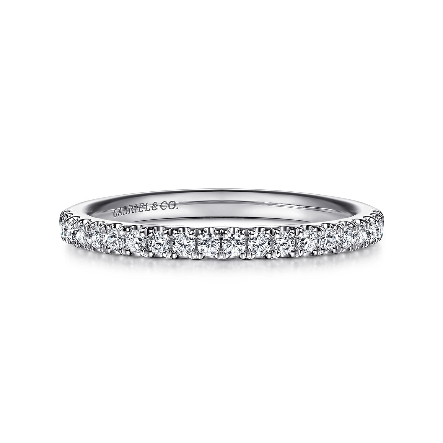 14K White Gold Matching Diamond Wedding Band - 0.25 ct - Shot 1