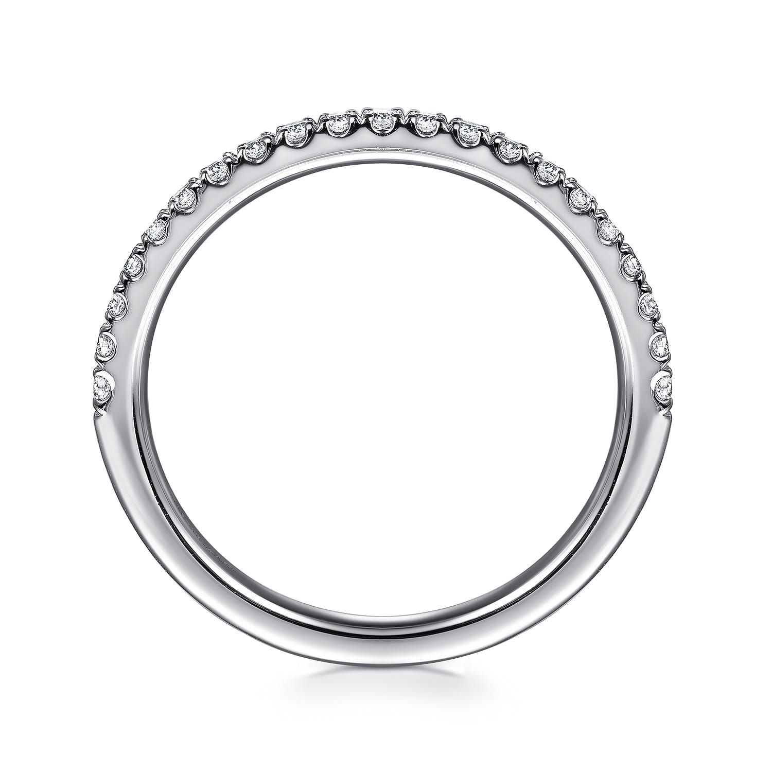 14K White Gold Matching Diamond Wedding Band - 0.25 ct - Shot 2
