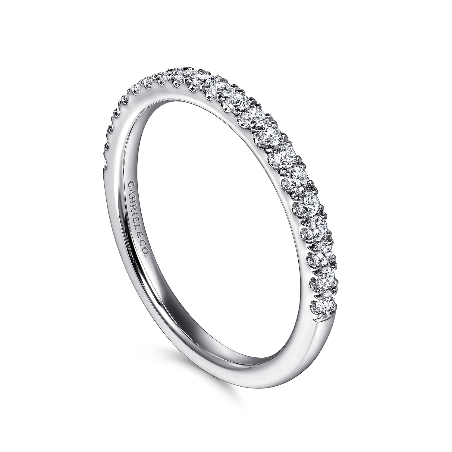 14K White Gold Matching Diamond Wedding Band - 0.25 ct - Shot 3