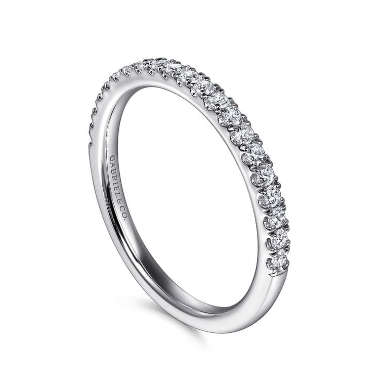 14K White Gold Matching Diamond Wedding Band - 0.25 ct - Shot 3