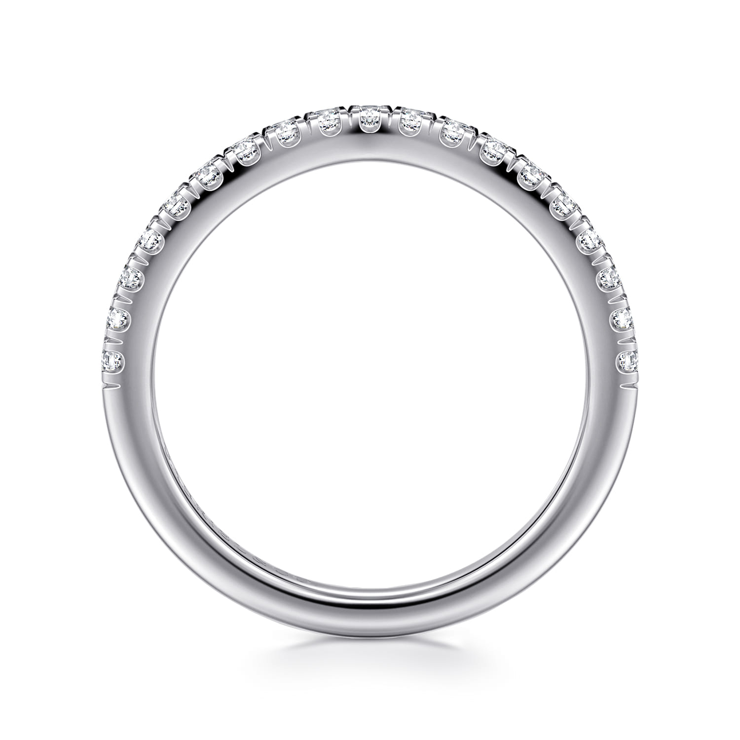 14K White Gold Matching Diamond Wedding Band - 0.3 ct - Shot 2