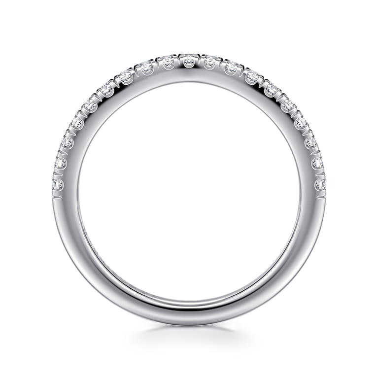 14K White Gold Matching Diamond Wedding Band - 0.3 ct - Shot 2