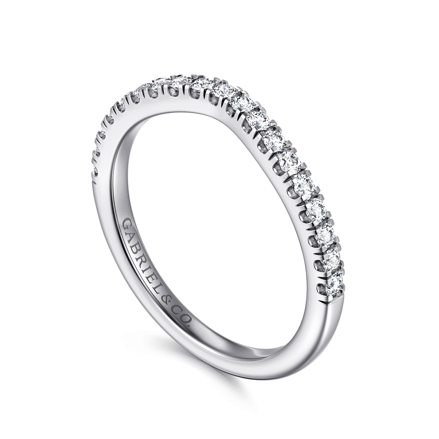 14K White Gold Matching Diamond Wedding Band - 0.3 ct - Shot 3