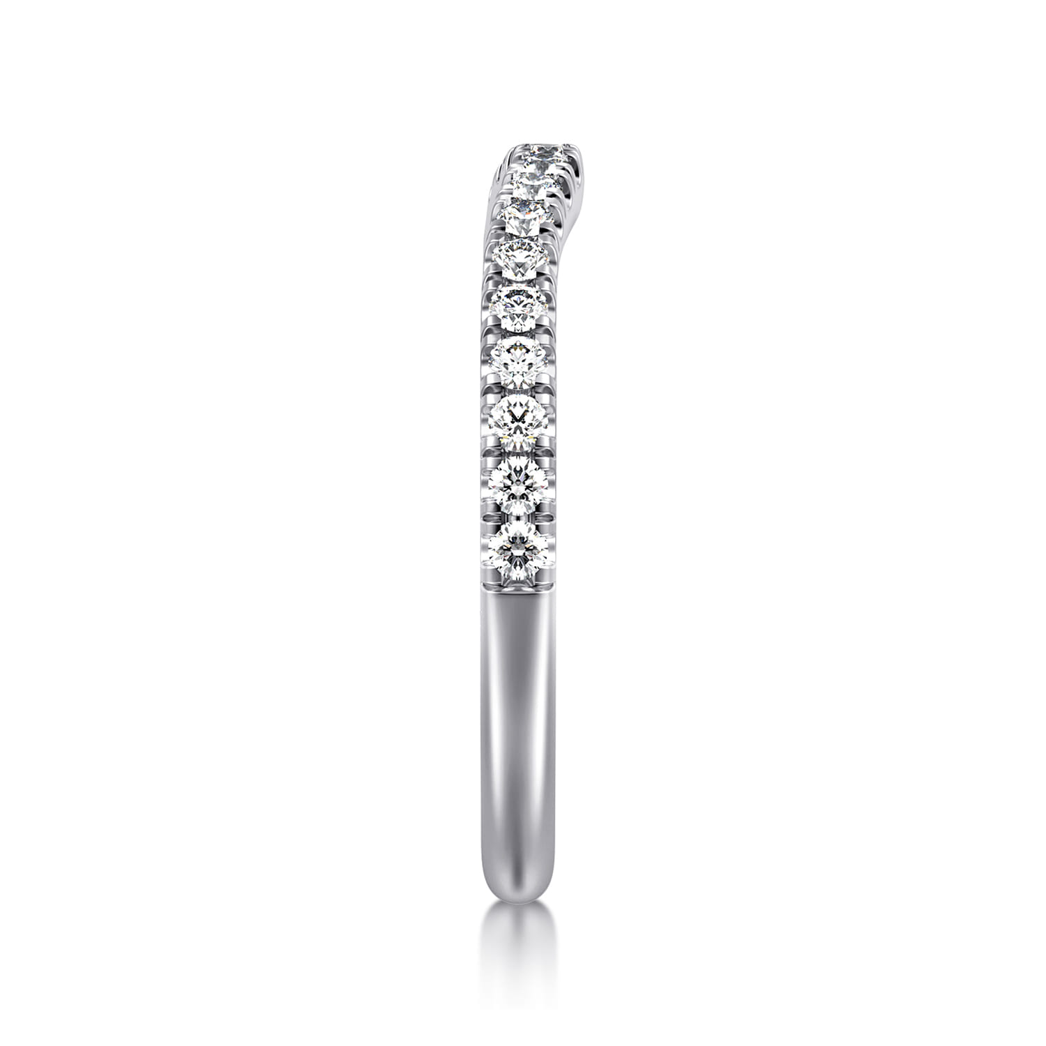 14K White Gold Matching Diamond Wedding Band - 0.3 ct - Shot 4