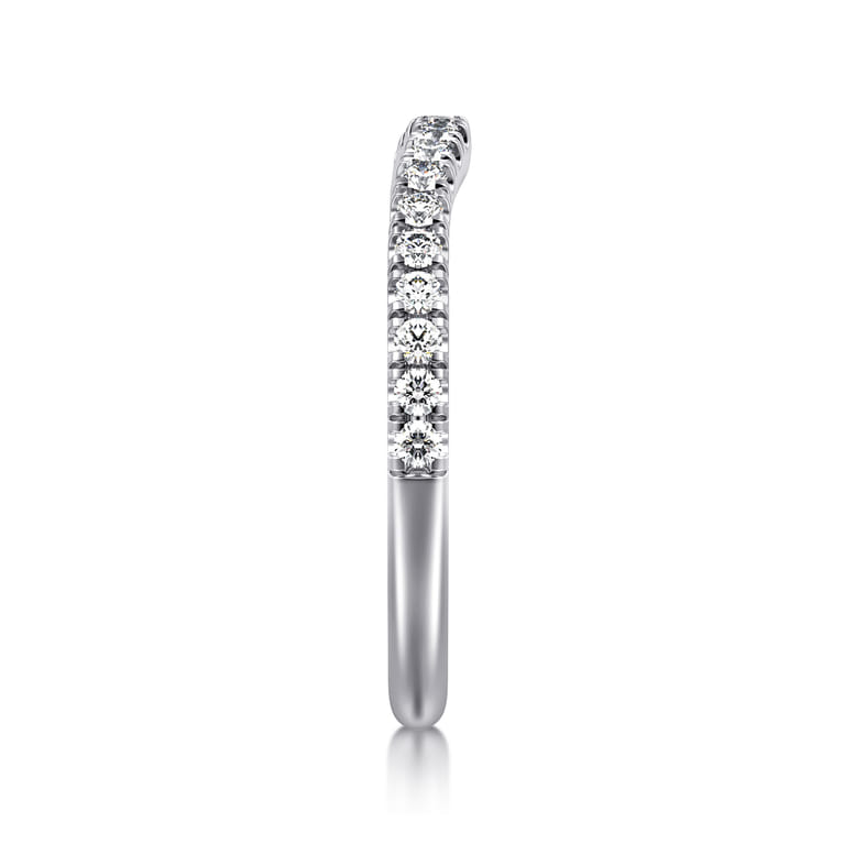 14K White Gold Matching Diamond Wedding Band - 0.3 ct - Shot 4