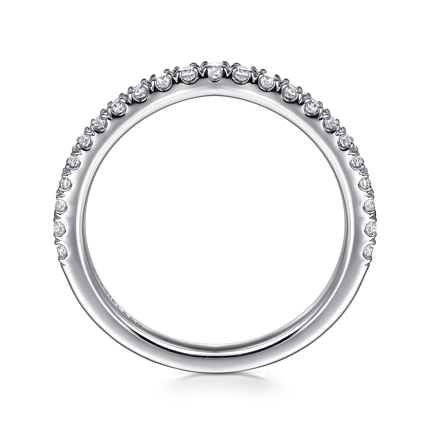 14K White Gold Matching Diamond Wedding Band - 0.28 ct - Shot 2