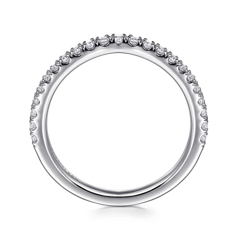 14K White Gold Matching Diamond Wedding Band - 0.28 ct - Shot 2