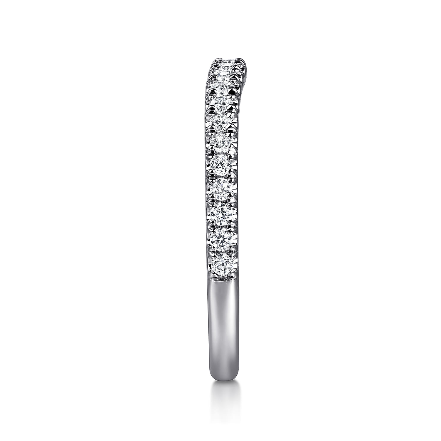 14K White Gold Matching Diamond Wedding Band - 0.28 ct - Shot 5