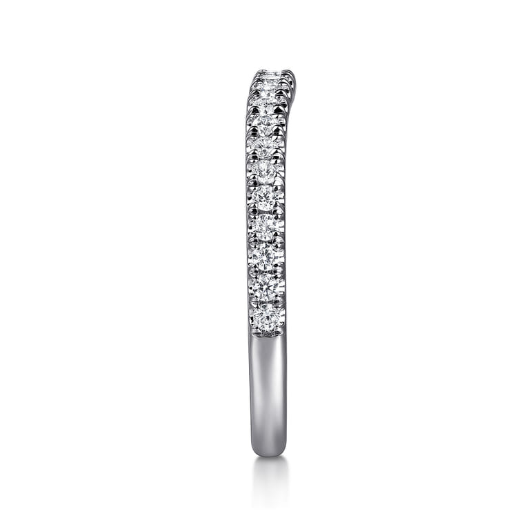14K White Gold Matching Diamond Wedding Band - 0.28 ct - Shot 5