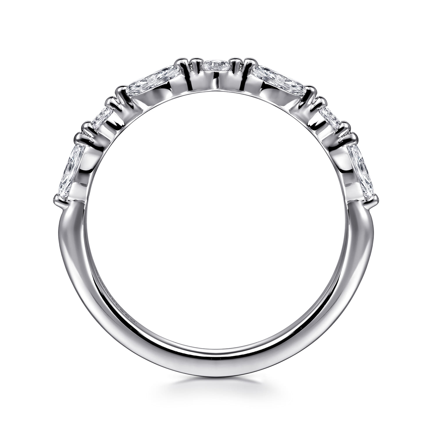 14K White Gold Matching Diamond Wedding Band - 0.3 ct - Shot 2