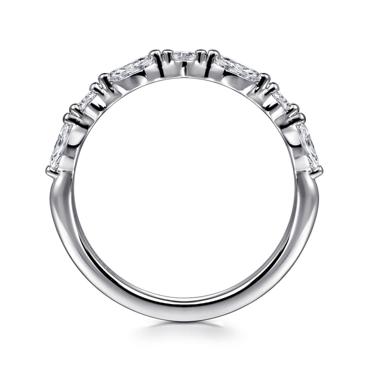 14K White Gold Matching Diamond Wedding Band - 0.3 ct - Shot 2