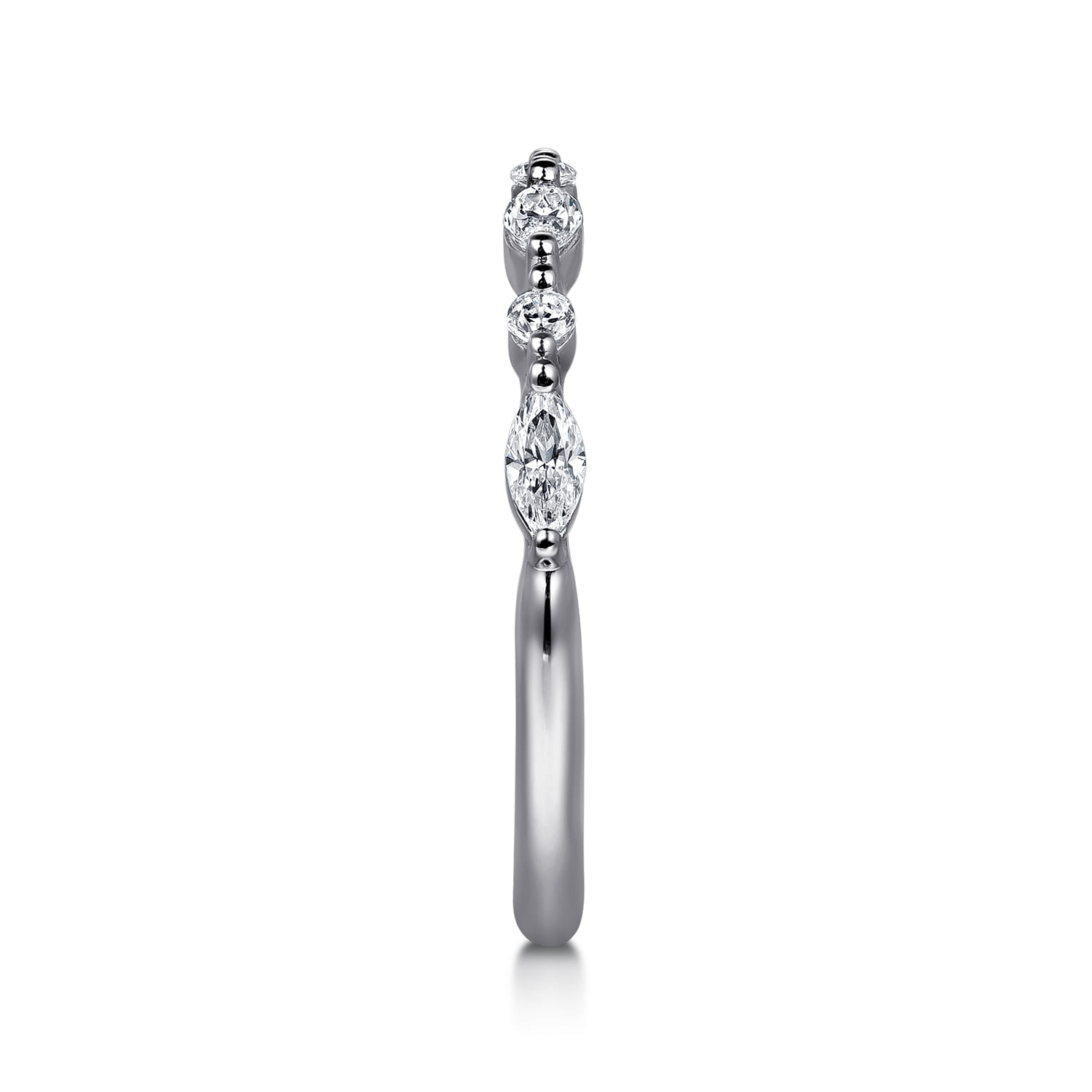 14K White Gold Matching Diamond Wedding Band - 0.3 ct - Shot 4